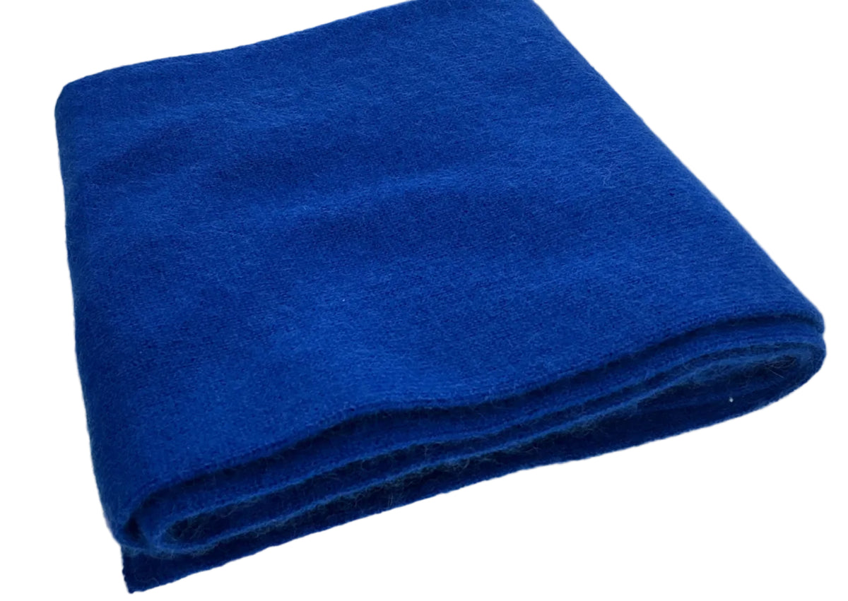 Plush Cashmere Muffler - 100% Pure Double Thick- Dark Saphire