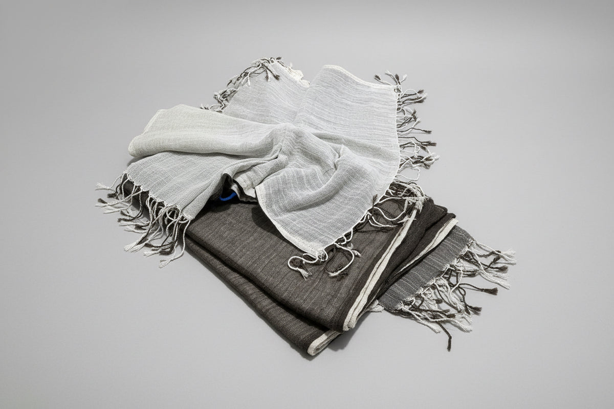 Thai Woven 2 colour Cotton Scarf, head scarf