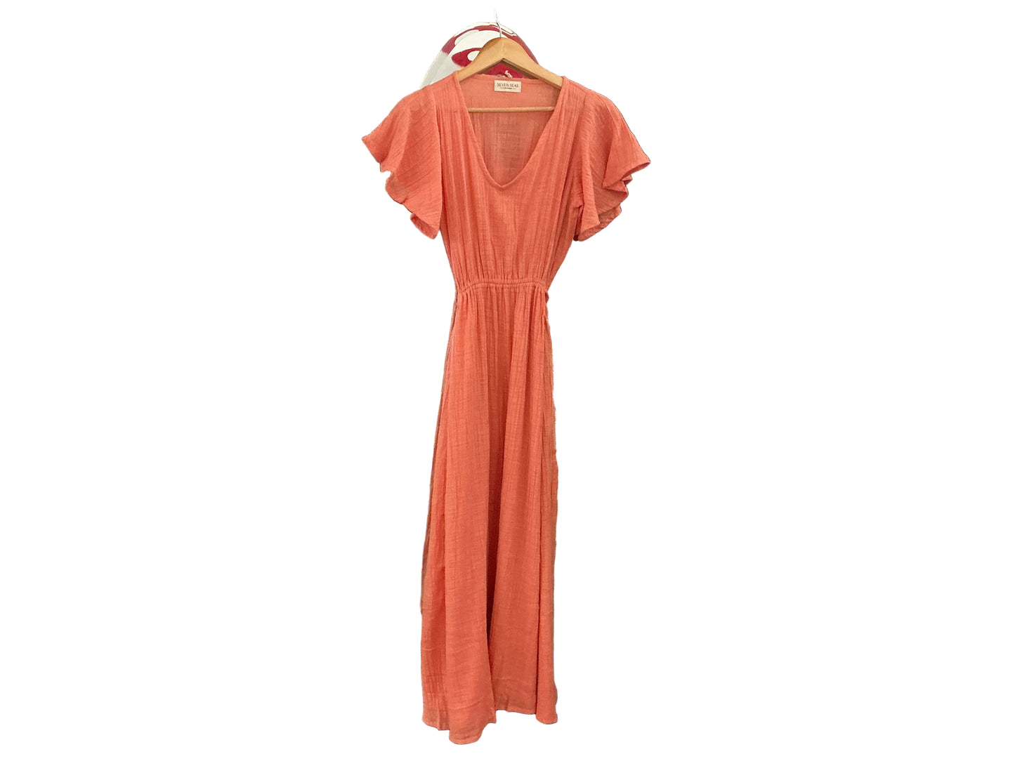 Peachy Pink Cotton Long Dress