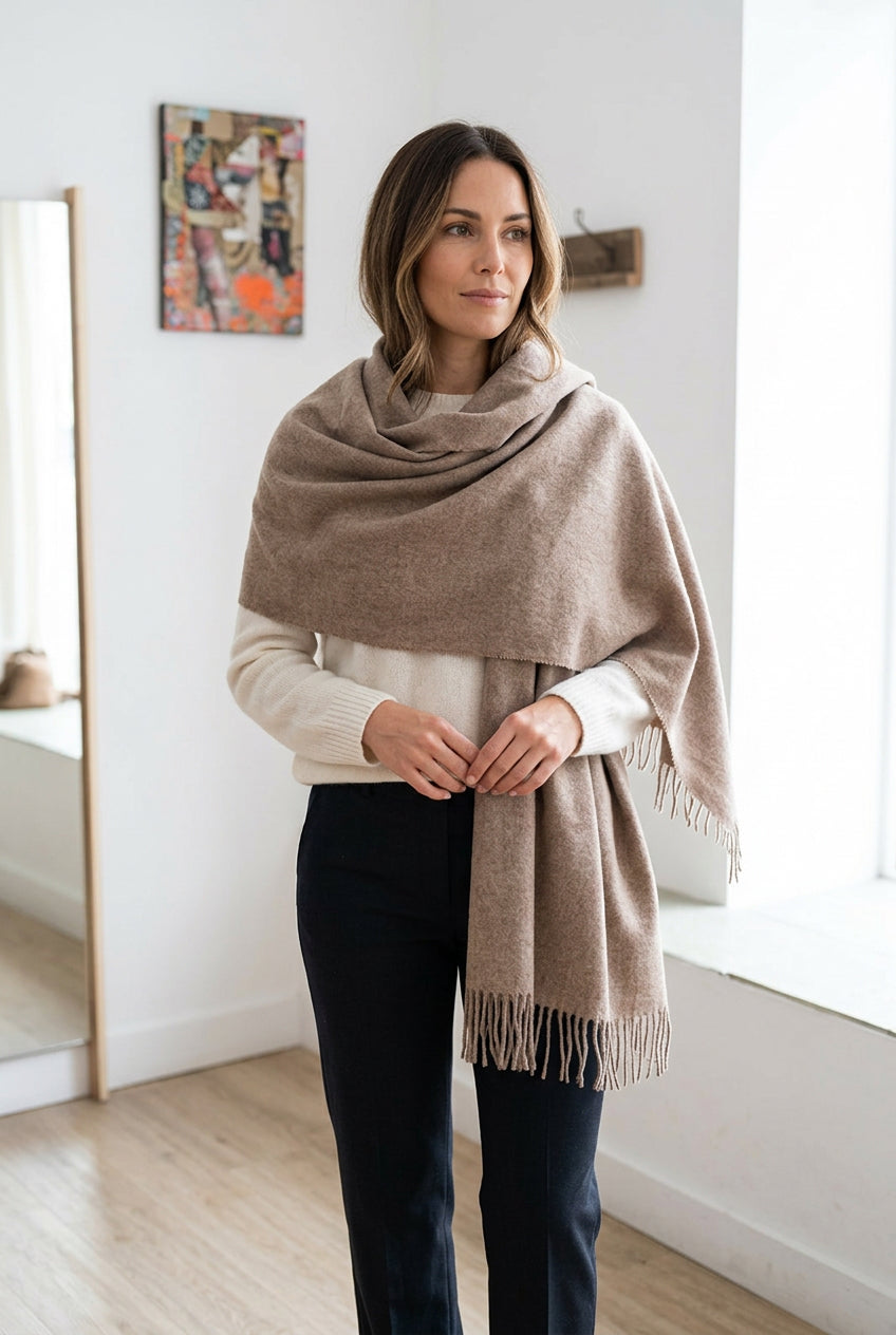 Pure Cashmere Light Camel. Shawl