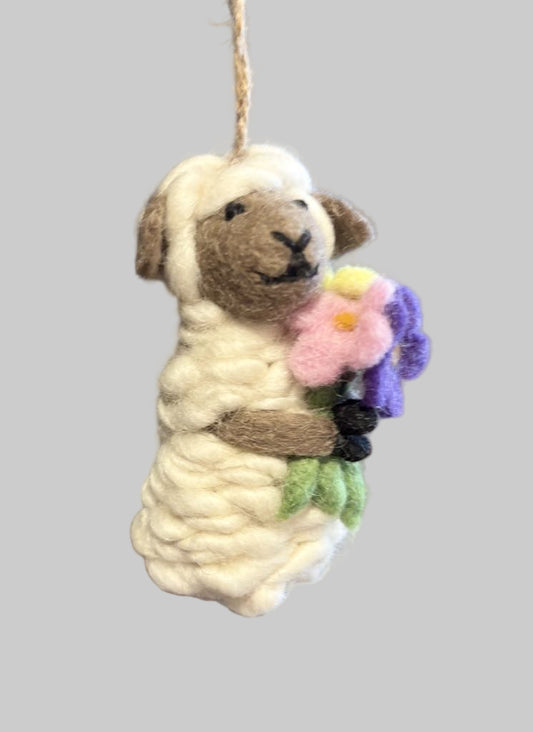 Sheep with Flowers