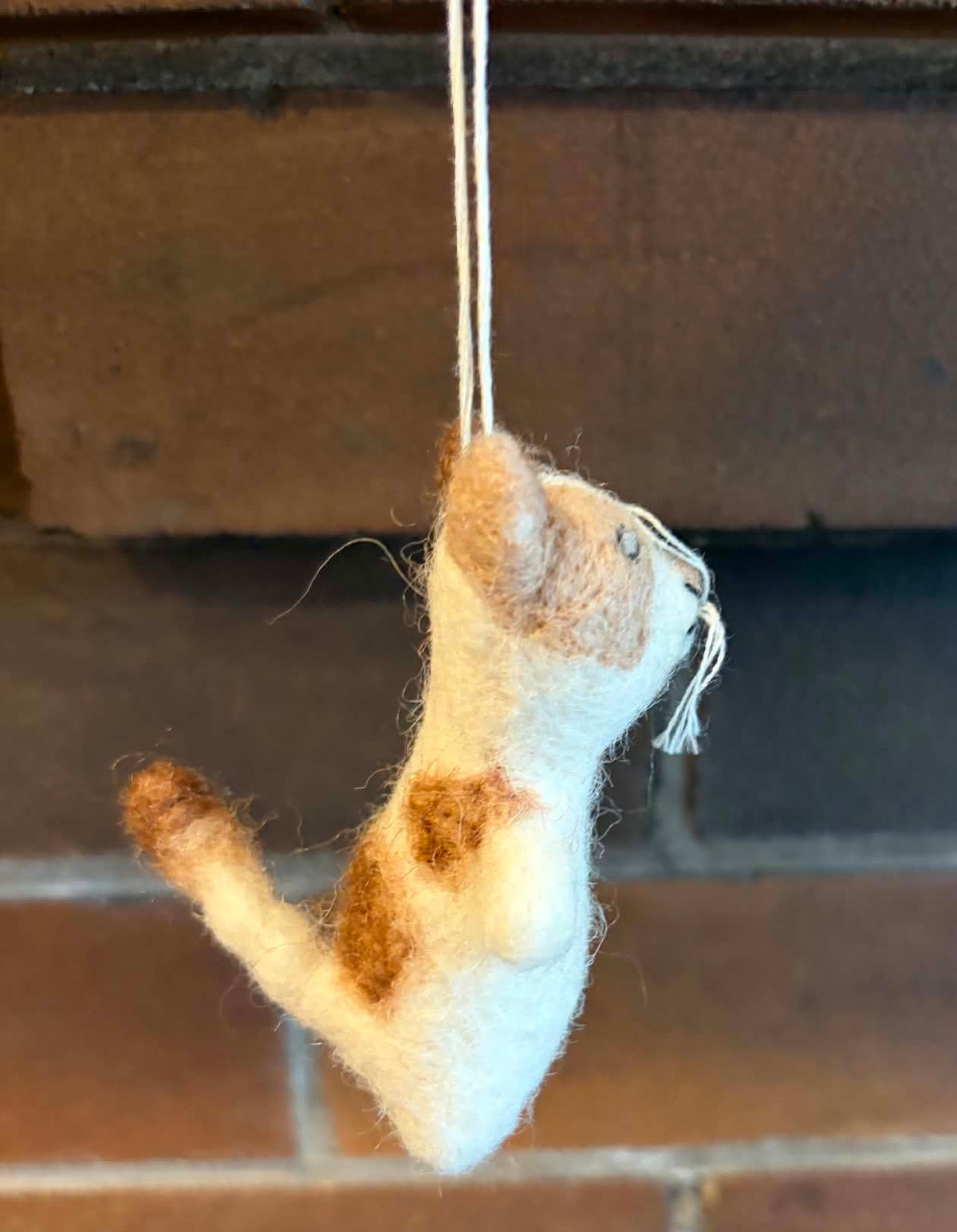Mini Light Beige Tabby Cat Ornament