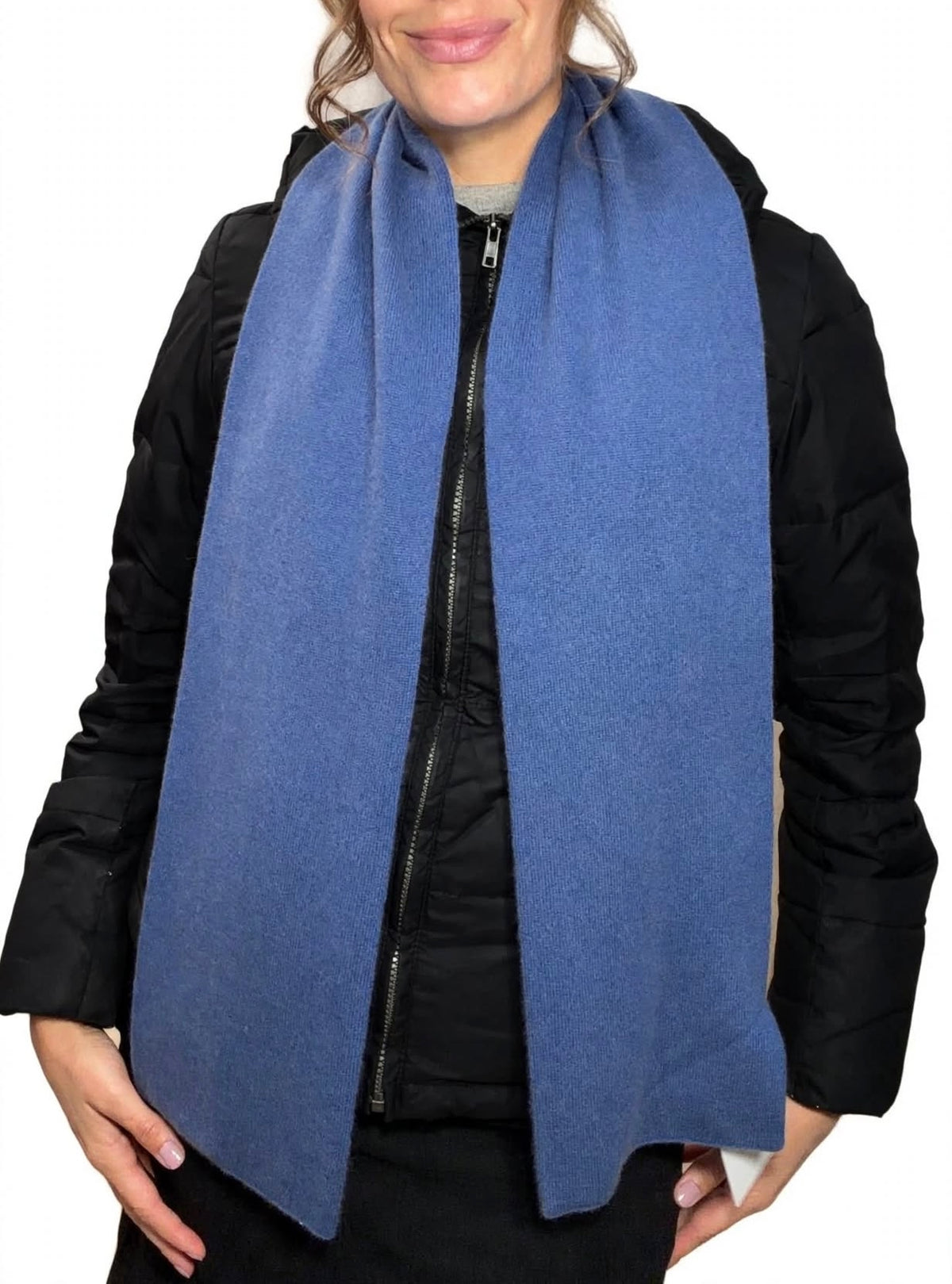 Plush Cashmere Muffler - 100% Pure Double Thick- Lapis Dark Blue